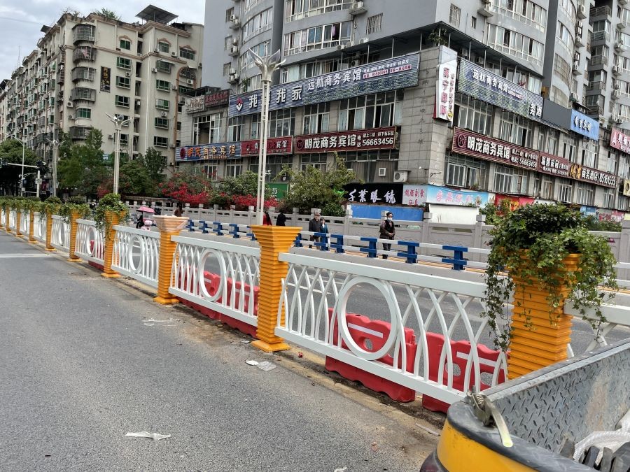 奉節(jié)縣-李家溝大橋立柱栽花隔離護欄
